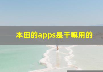 本田的apps是干嘛用的