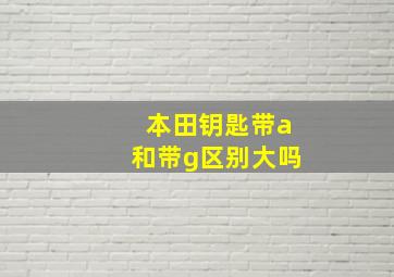 本田钥匙带a和带g区别大吗