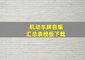 机动车牌自编汇总表模板下载