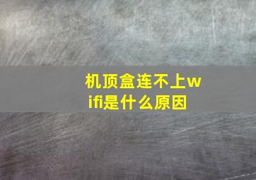 机顶盒连不上wifi是什么原因