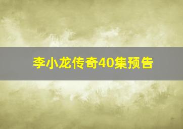 李小龙传奇40集预告