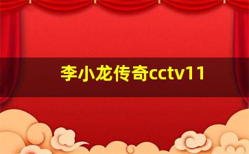 李小龙传奇cctv11