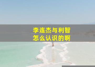 李连杰与利智怎么认识的啊