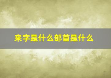 来字是什么部首是什么