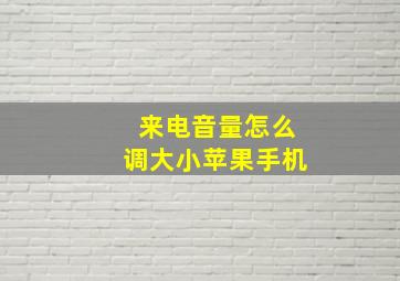 来电音量怎么调大小苹果手机