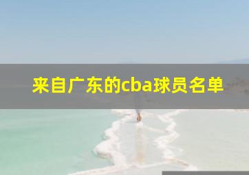 来自广东的cba球员名单