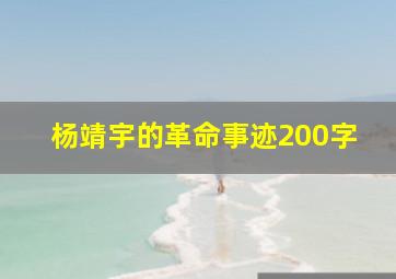 杨靖宇的革命事迹200字