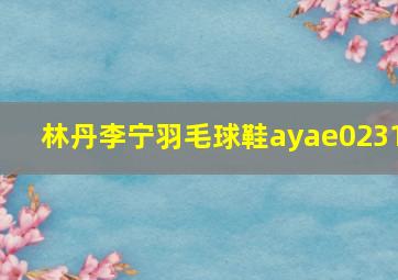 林丹李宁羽毛球鞋ayae0231