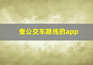 查公交车路线的app