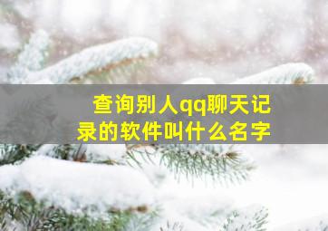 查询别人qq聊天记录的软件叫什么名字