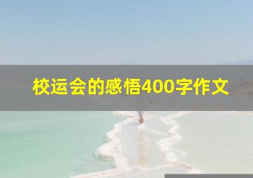 校运会的感悟400字作文