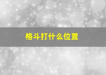 格斗打什么位置