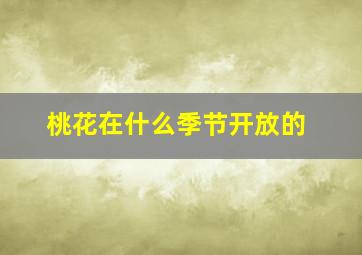 桃花在什么季节开放的