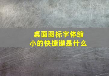 桌面图标字体缩小的快捷键是什么