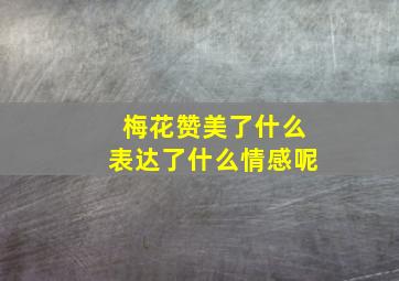 梅花赞美了什么表达了什么情感呢