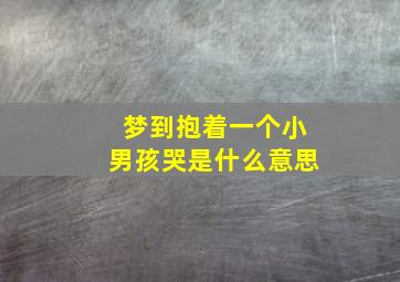 梦到抱着一个小男孩哭是什么意思