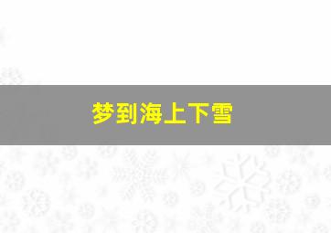 梦到海上下雪