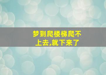 梦到爬楼梯爬不上去,就下来了