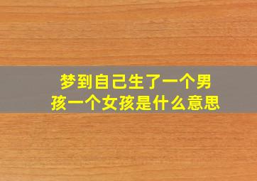 梦到自己生了一个男孩一个女孩是什么意思