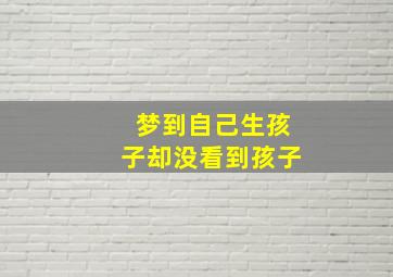 梦到自己生孩子却没看到孩子