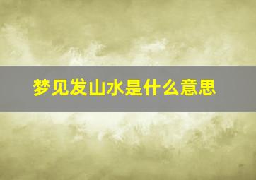 梦见发山水是什么意思