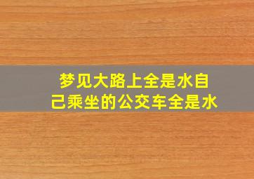 梦见大路上全是水自己乘坐的公交车全是水