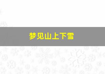 梦见山上下雪