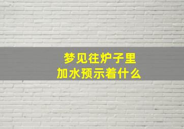 梦见往炉子里加水预示着什么