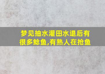 梦见抽水灌田水退后有很多鲶鱼,有熟人在抢鱼