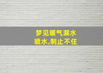 梦见暖气漏水喷水,制止不住