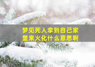 梦见死人拿到自己家里来火化什么意思啊