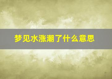 梦见水涨潮了什么意思