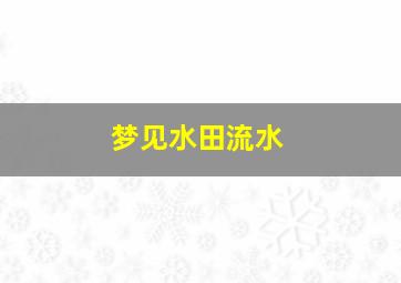 梦见水田流水