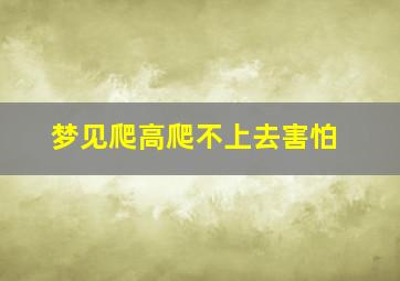 梦见爬高爬不上去害怕