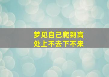 梦见自己爬到高处上不去下不来