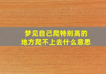 梦见自己爬特别高的地方爬不上去什么意思