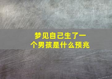 梦见自己生了一个男孩是什么预兆