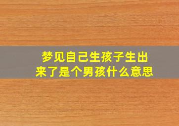 梦见自己生孩子生出来了是个男孩什么意思