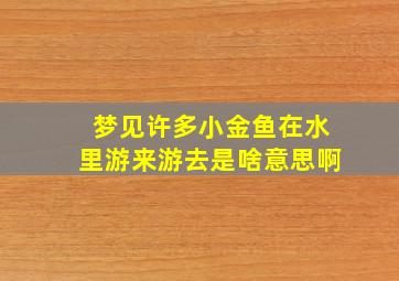 梦见许多小金鱼在水里游来游去是啥意思啊