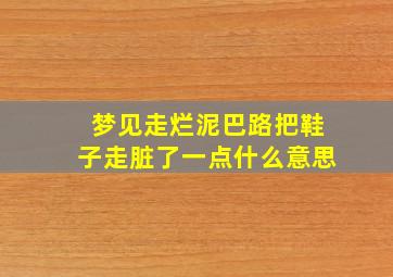 梦见走烂泥巴路把鞋子走脏了一点什么意思