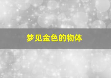 梦见金色的物体