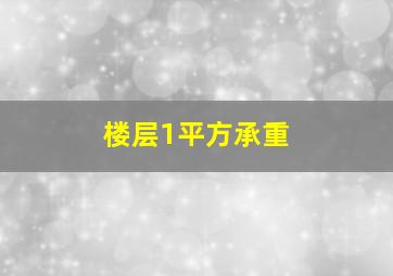 楼层1平方承重