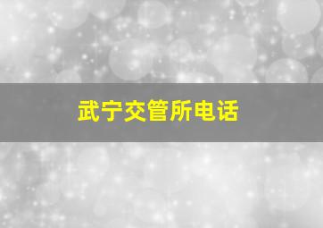 武宁交管所电话