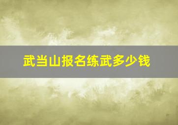 武当山报名练武多少钱