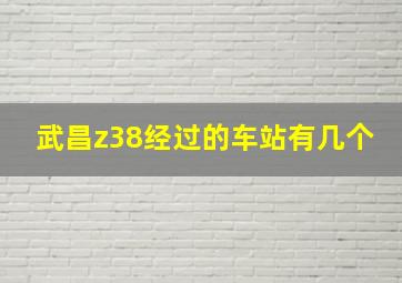 武昌z38经过的车站有几个