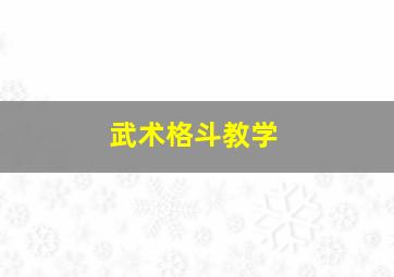 武术格斗教学