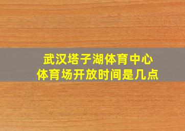 武汉塔子湖体育中心体育场开放时间是几点