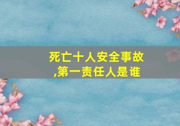 死亡十人安全事故,第一责任人是谁