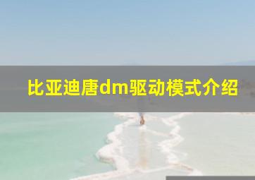 比亚迪唐dm驱动模式介绍