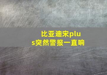 比亚迪宋plus突然警报一直响